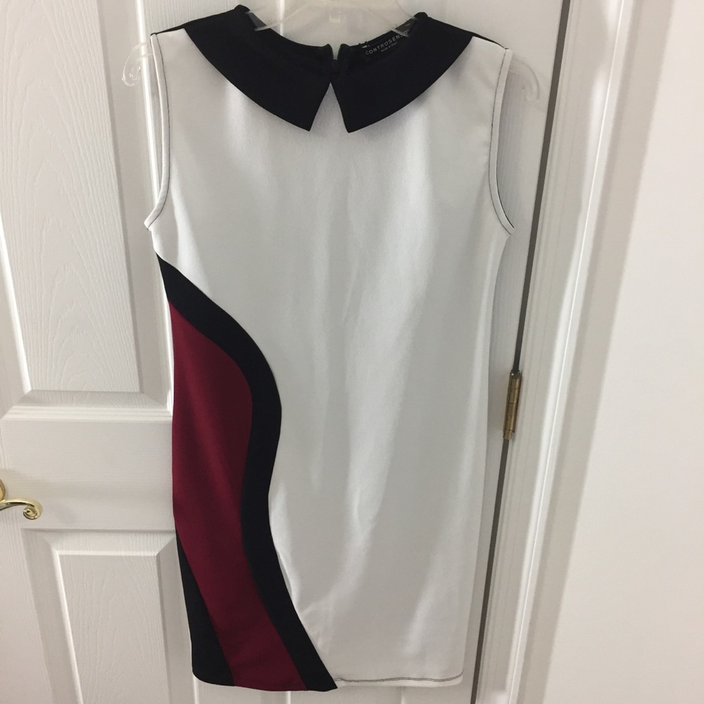 NWT white and burgundy dress